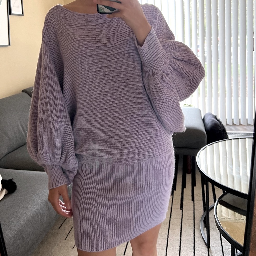 Lantern Sleeve Sweater Dress - Picture 9 of 10
